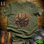 Spider Samurai Military Green | Arachnid Warrior Graphic Tee