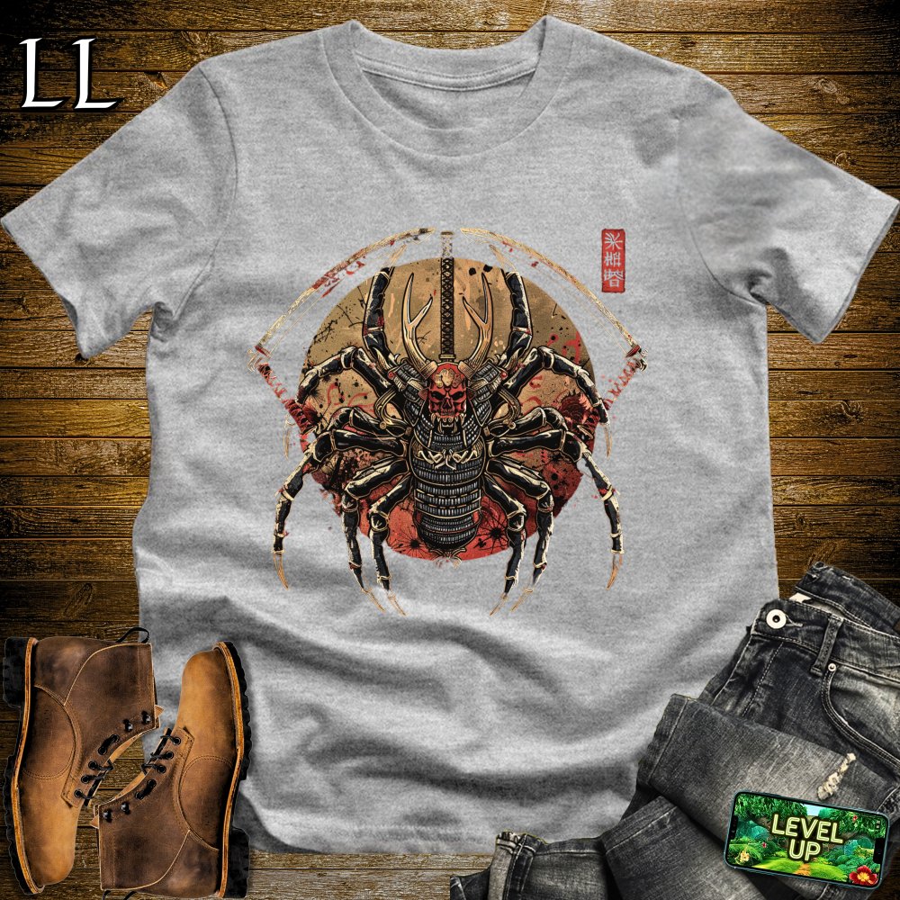 Spider Samurai Sport Grey | Arachnid Warrior Graphic Tee