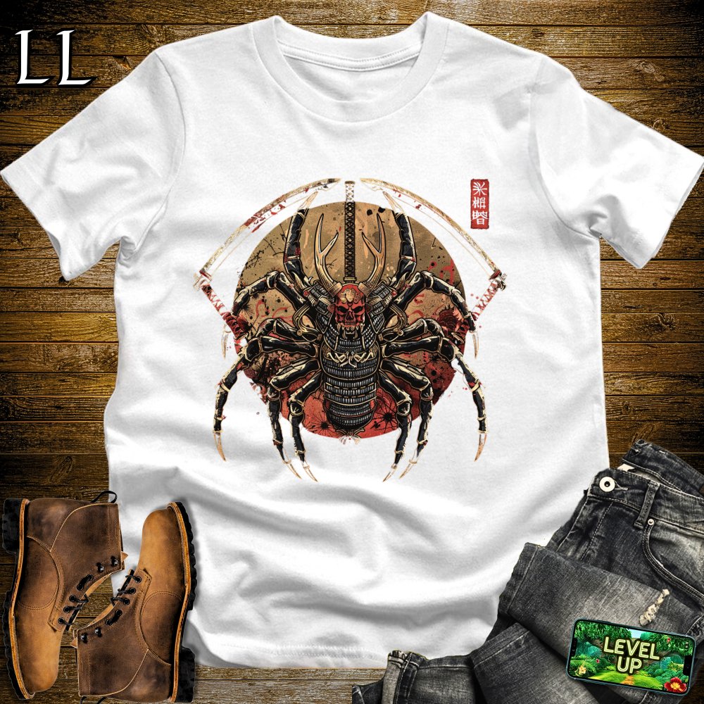Spider Samurai White | Arachnid Warrior Graphic Tee