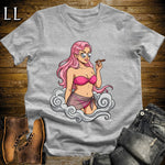 Rosa's Smoke Break Cigar Girl T-Shirt Sport Grey | Cigar Pin-Up Girl Tee