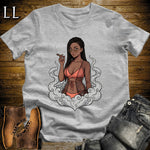 Camila's Smoke Break Cigar Girl T-Shirt Sport Grey | Cigar Pin-Up Girl Tee