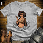 Leona's Smoke Break Cigar Girl T-Shirt Sport Grey | Cigar Pin-Up Girl Tee