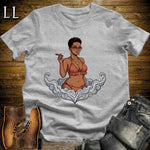 Sienna's Smoke Break Cigar Girl T-Shirt Sport Grey | Cigar Pin-Up Girl Tee