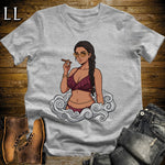 Reina's Smoke Break Cigar Girl T-Shirt Sport Grey | Cigar Pin-Up Girl Tee