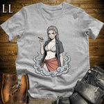 Ceniza's Smoke Break Cigar Girl T-Shirt Sport Grey | Cigar Pin-Up Girl Tee