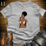 Solana's Smoke Break Cigar Girl T-Shirt Sport Grey | Cigar Pin-Up Girl Tee