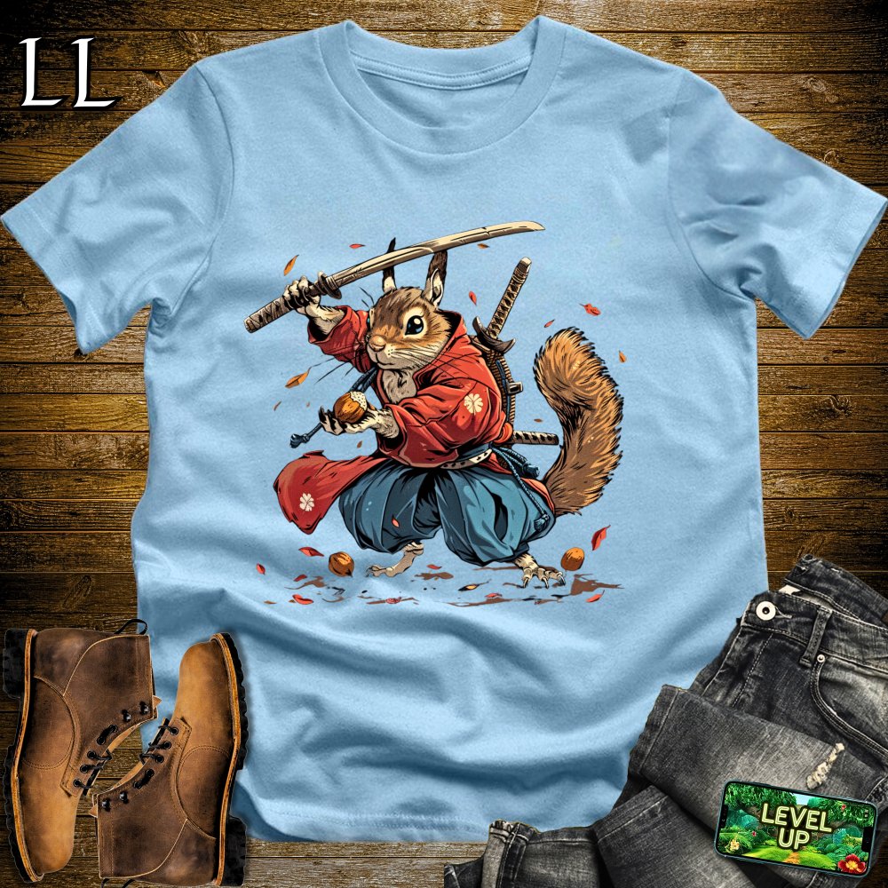 Squirrel Samurai Softstyle Tee - Light Blue - LegacyLayers