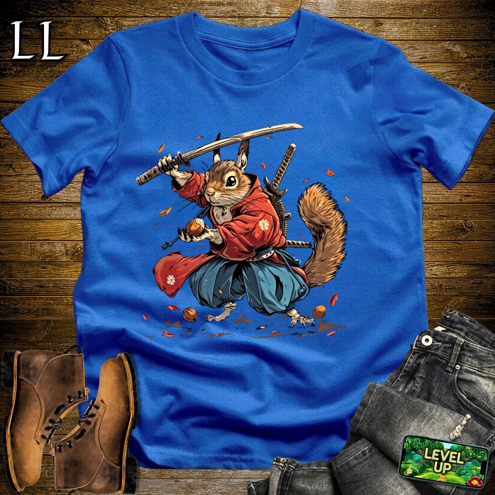Squirrel Samurai Royal | Nature Warrior Graphic Tee