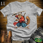 Squirrel Samurai Sport Grey | Nature Warrior Graphic Tee