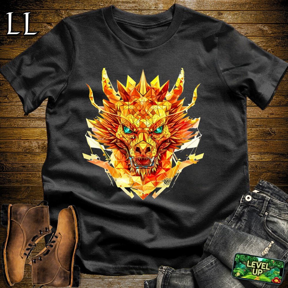 Stained Glass Dragon Softstyle Tee - Black - LegacyLayers