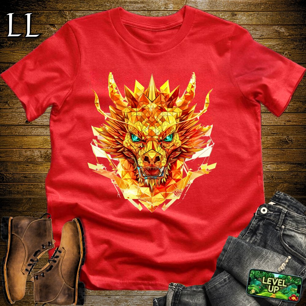 Stained Glass Dragon Softstyle Tee - Red - LegacyLayers