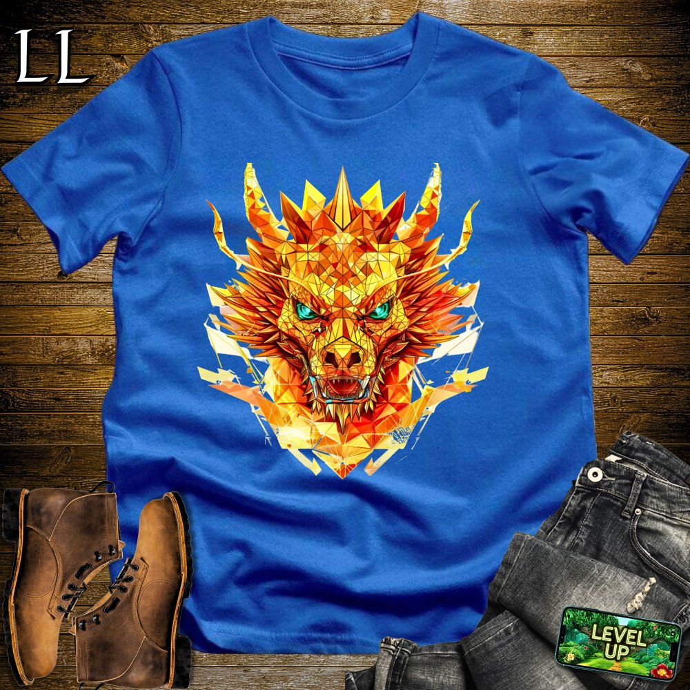 Stained Glass Dragon Softstyle Tee - Royal - LegacyLayers