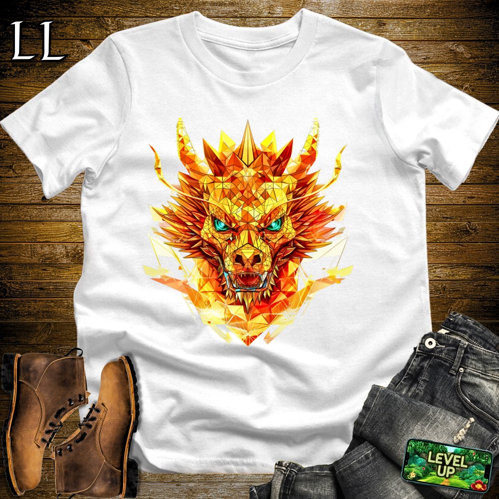 Stained Glass Dragon Softstyle Tee - White - LegacyLayers