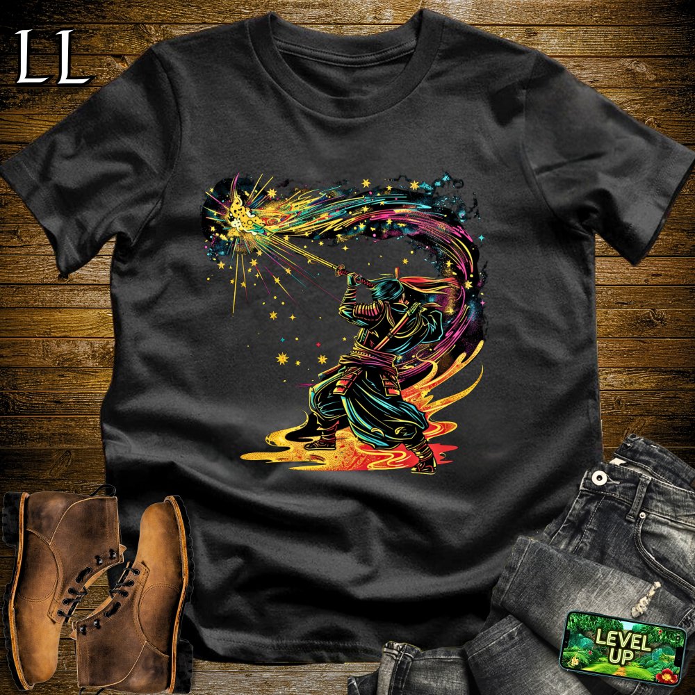 Star Slicer Samurai Black | Space Warrior Graphic Tee