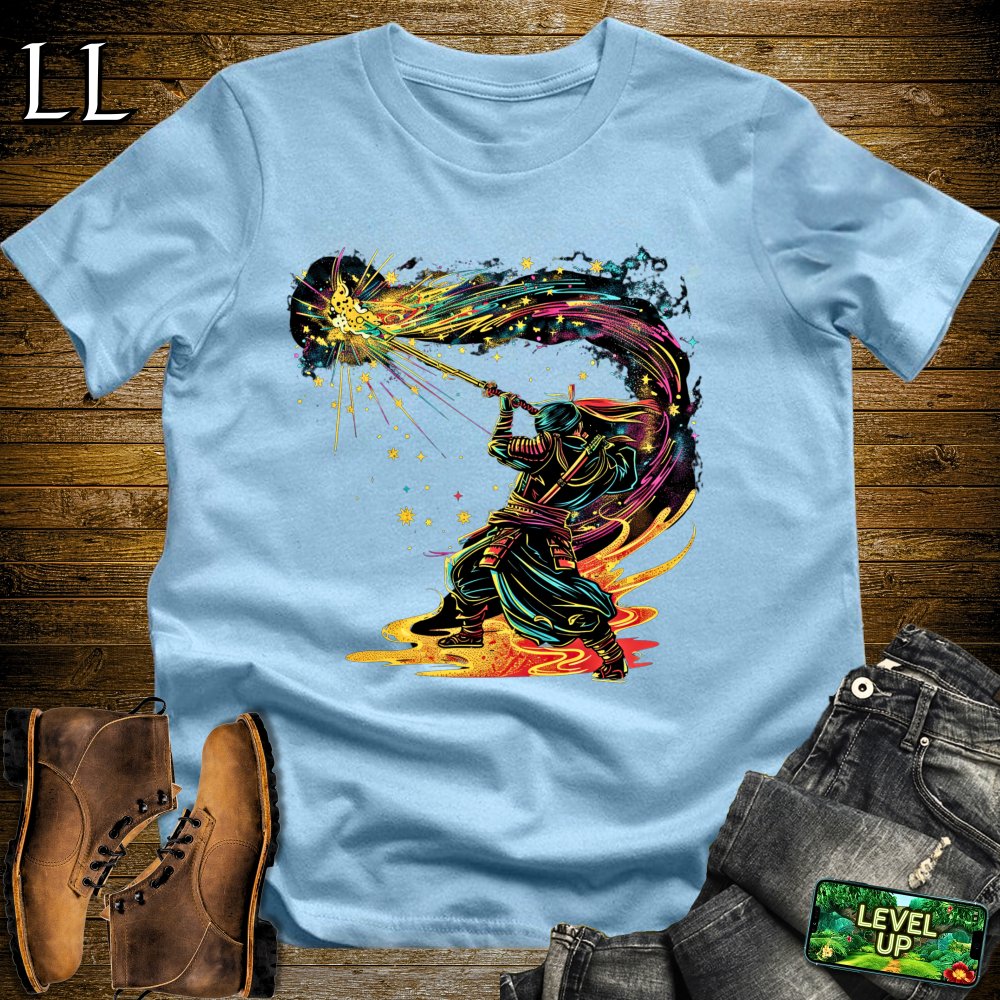 Star Slicer Samurai Light Blue | Space Warrior Graphic Tee