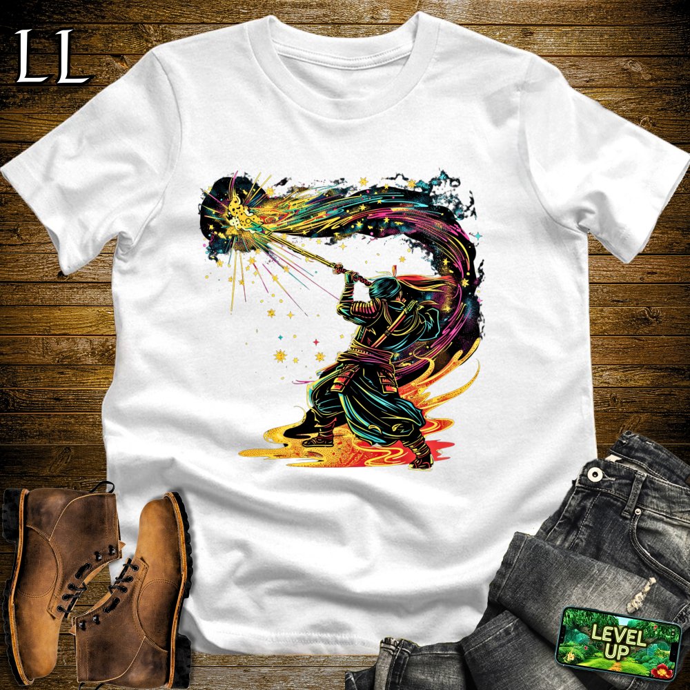 Star Slicer Samurai White | Space Warrior Graphic Tee