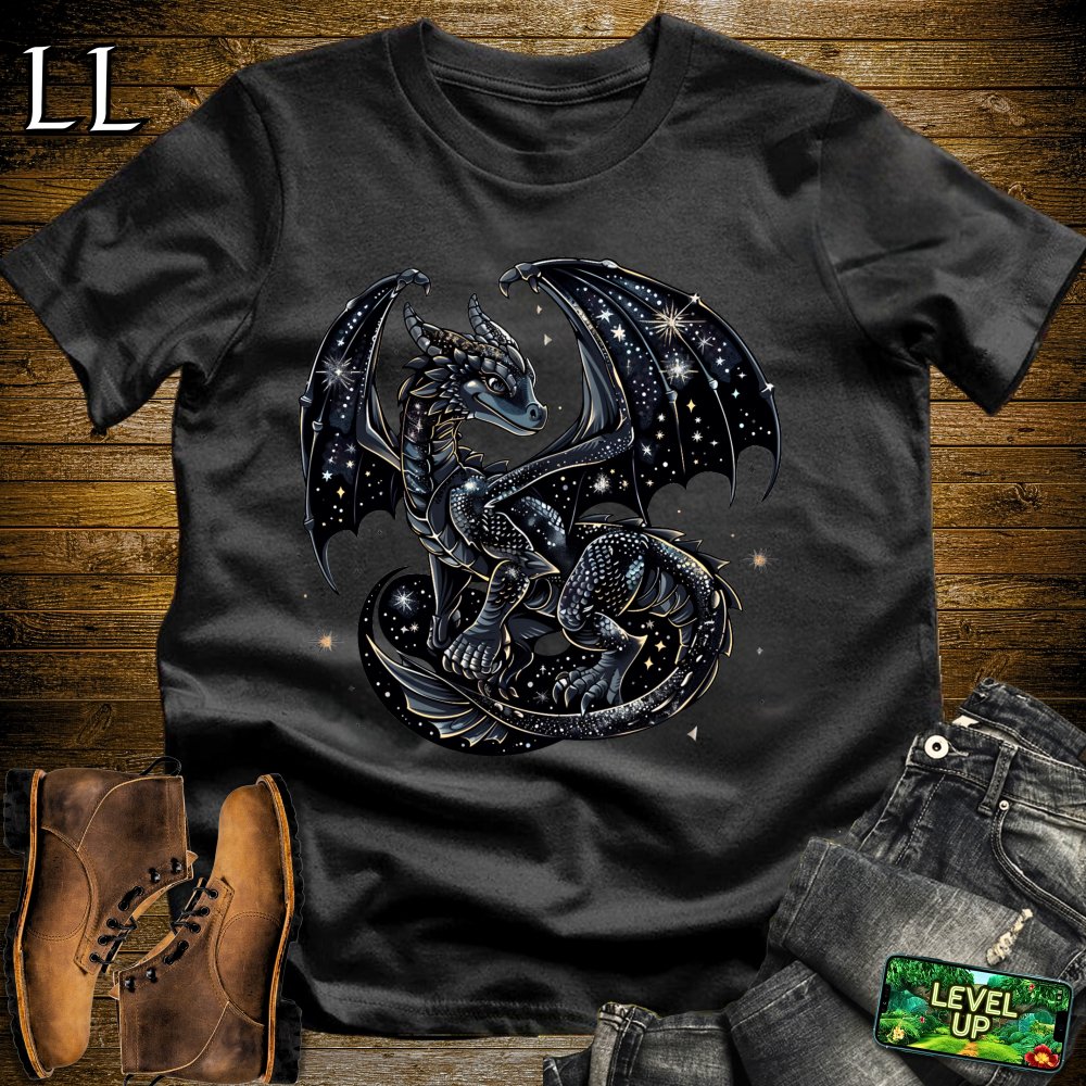 Starry Night Dragon Softstyle Tee - Black - LegacyLayers