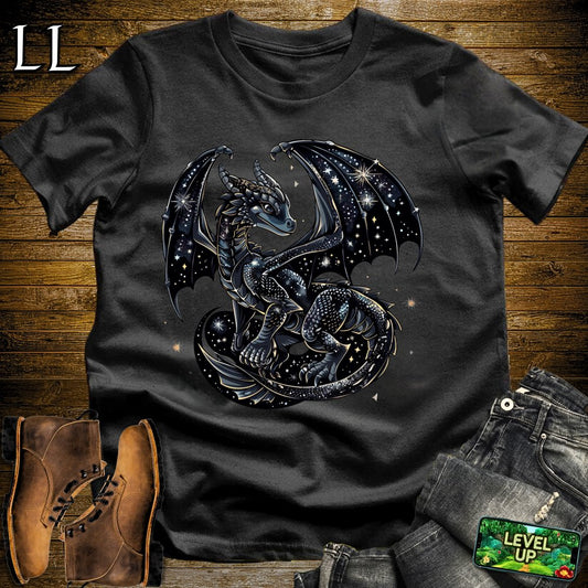 Starry Night Dragon Softstyle Tee - Black - LegacyLayers