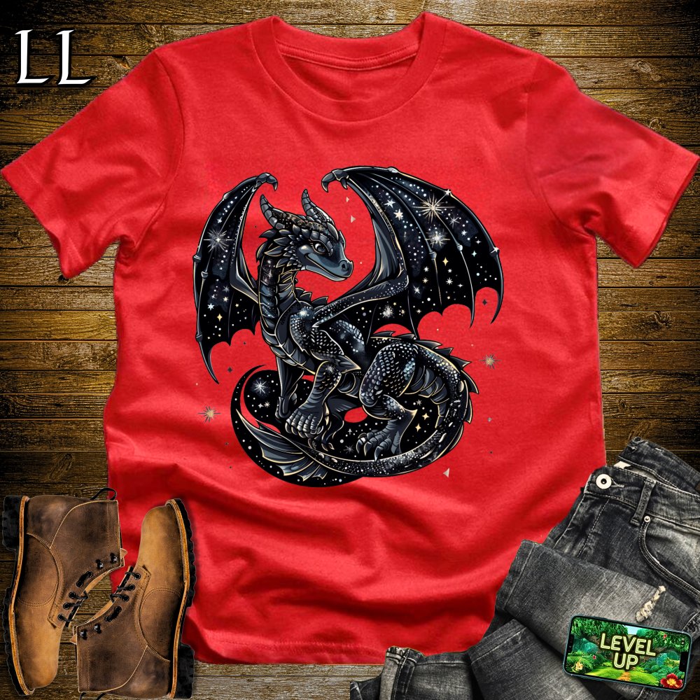 Starry Night Dragon Softstyle Tee - Red - LegacyLayers