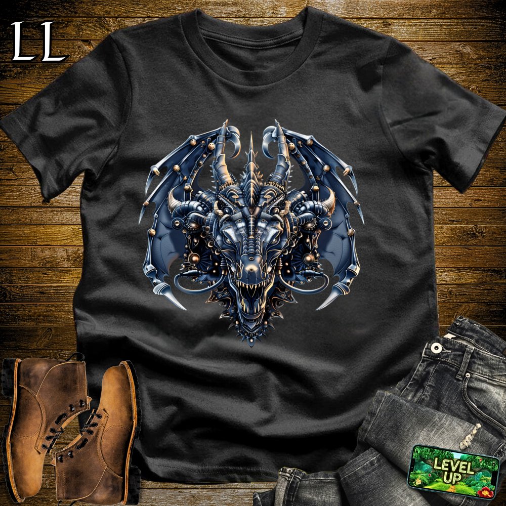 SteamPunk Dragon Softstyle Tee - Black - LegacyLayers