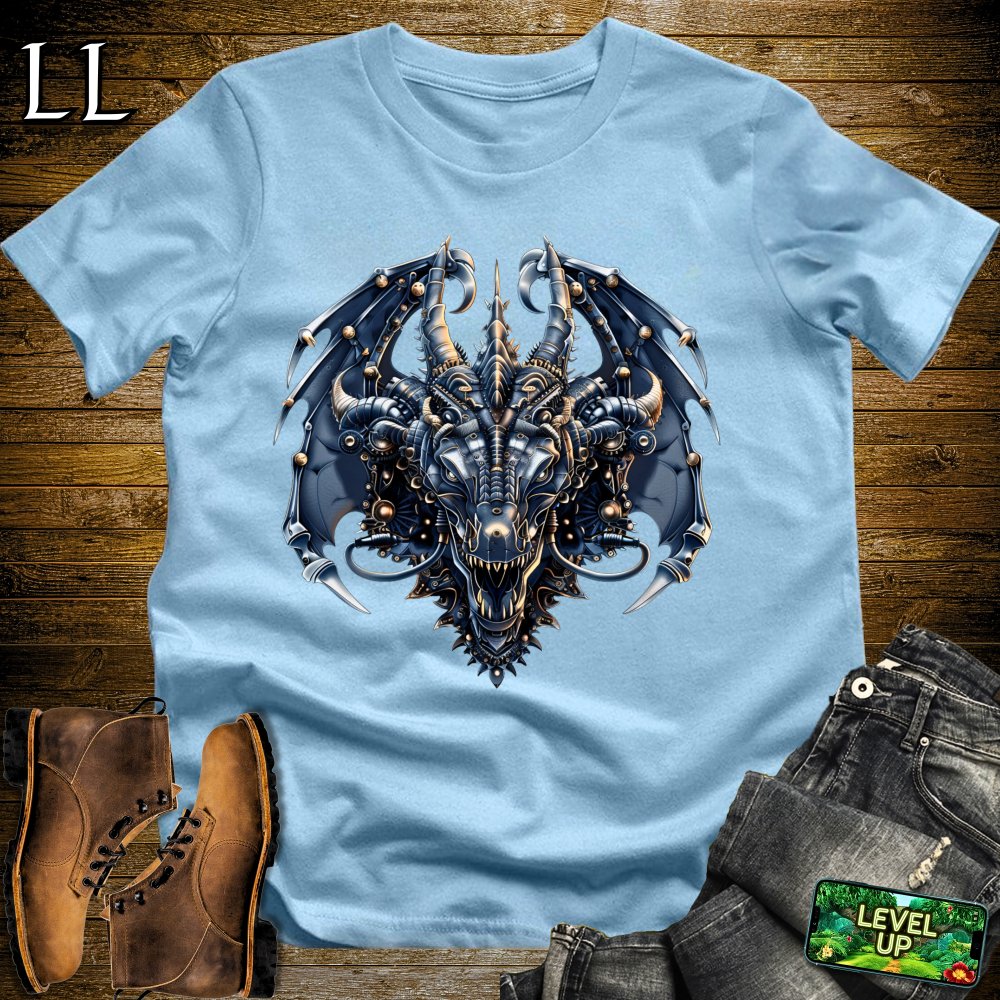 SteamPunk Dragon Softstyle Tee - Light Blue - LegacyLayers