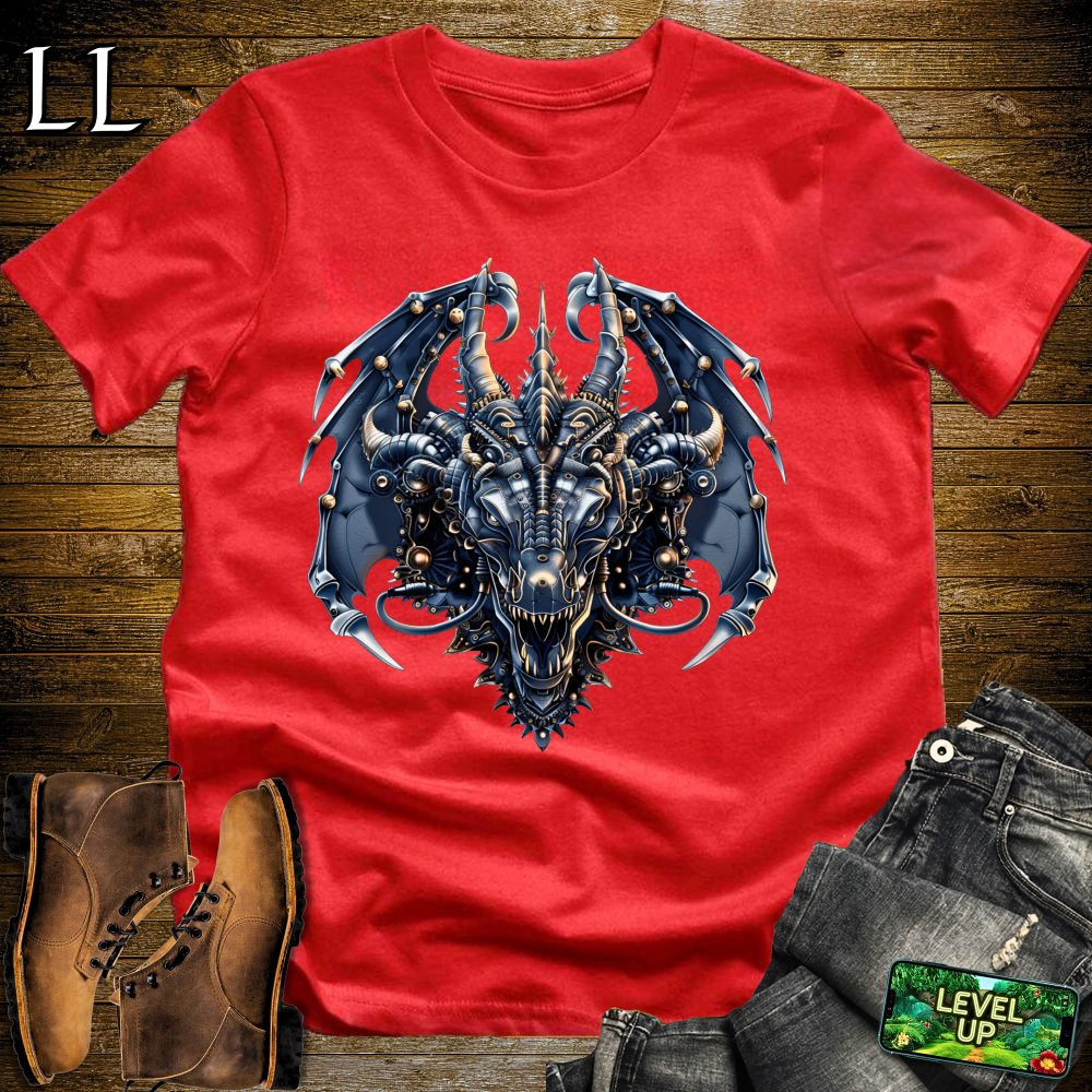 SteamPunk Dragon Softstyle Tee - Red - LegacyLayers