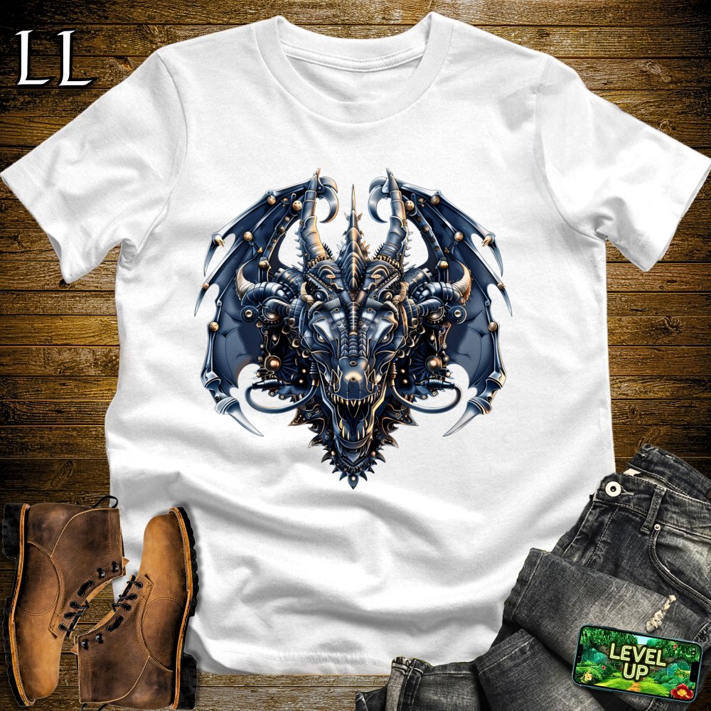 SteamPunk Dragon Softstyle Tee - White - LegacyLayers