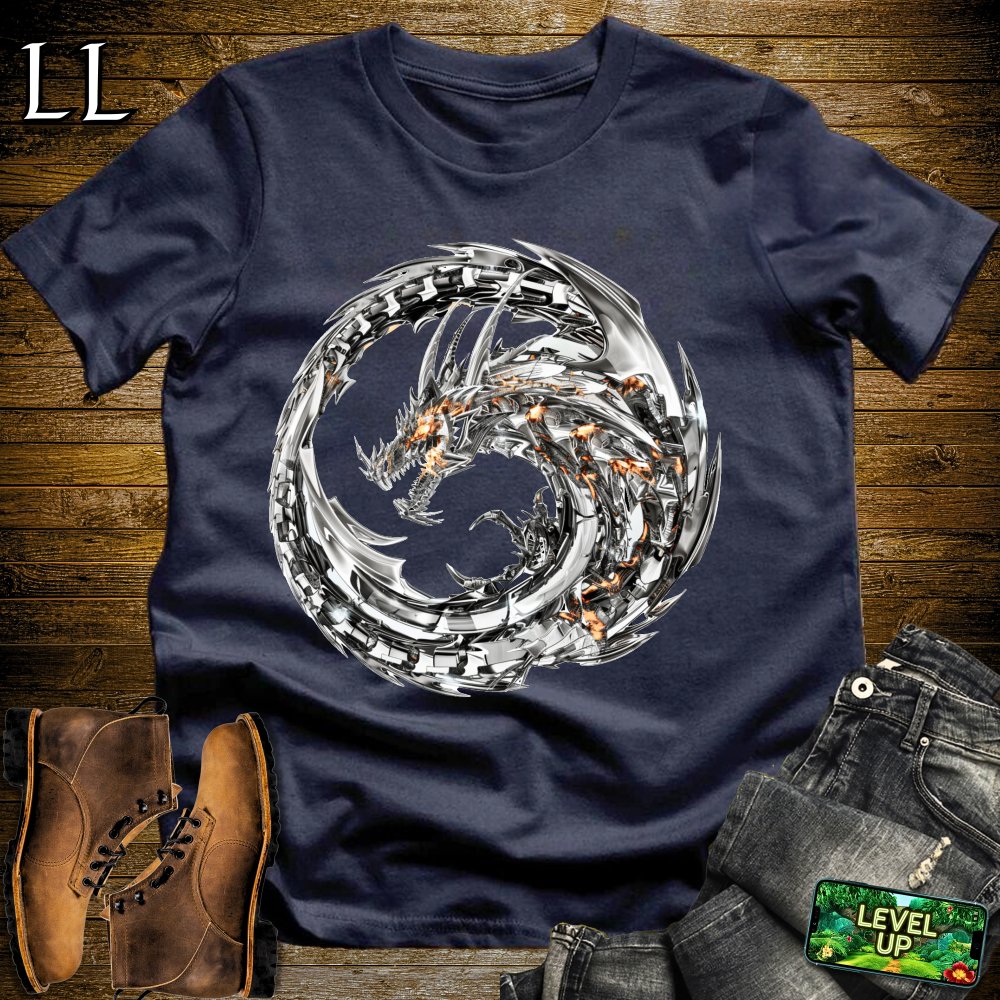 Steel Dragon Softstyle Tee - Navy - LegacyLayers