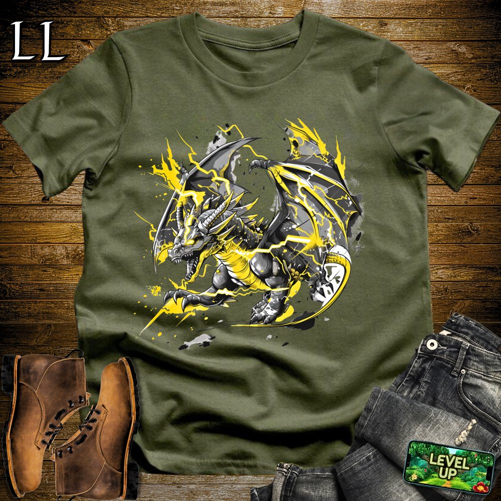 Storm Thunder Dragon Softstyle Tee - Military Green - LegacyLayers