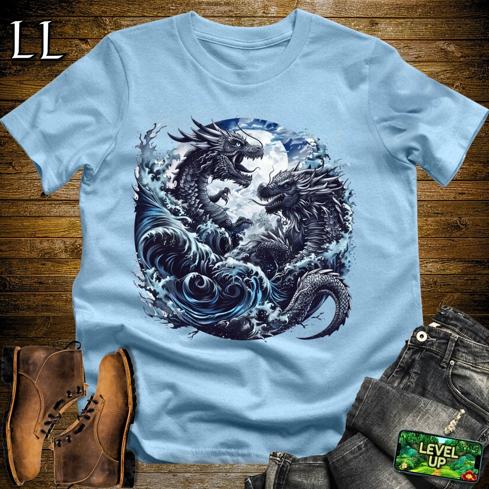 Stormy Seas Dragon Softstyle Tee - Light Blue - LegacyLayers