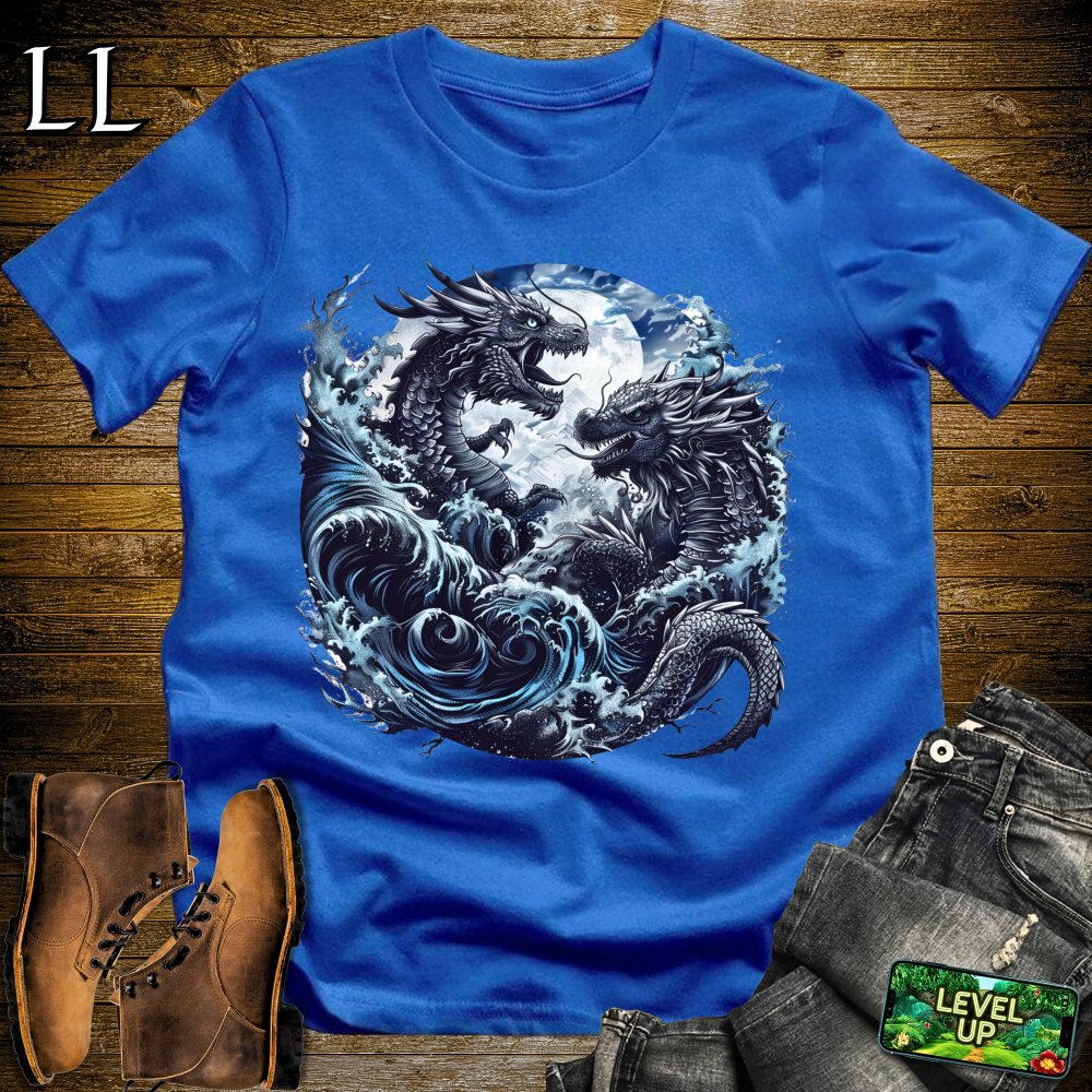 Stormy Seas Dragon Softstyle Tee - Royal - LegacyLayers