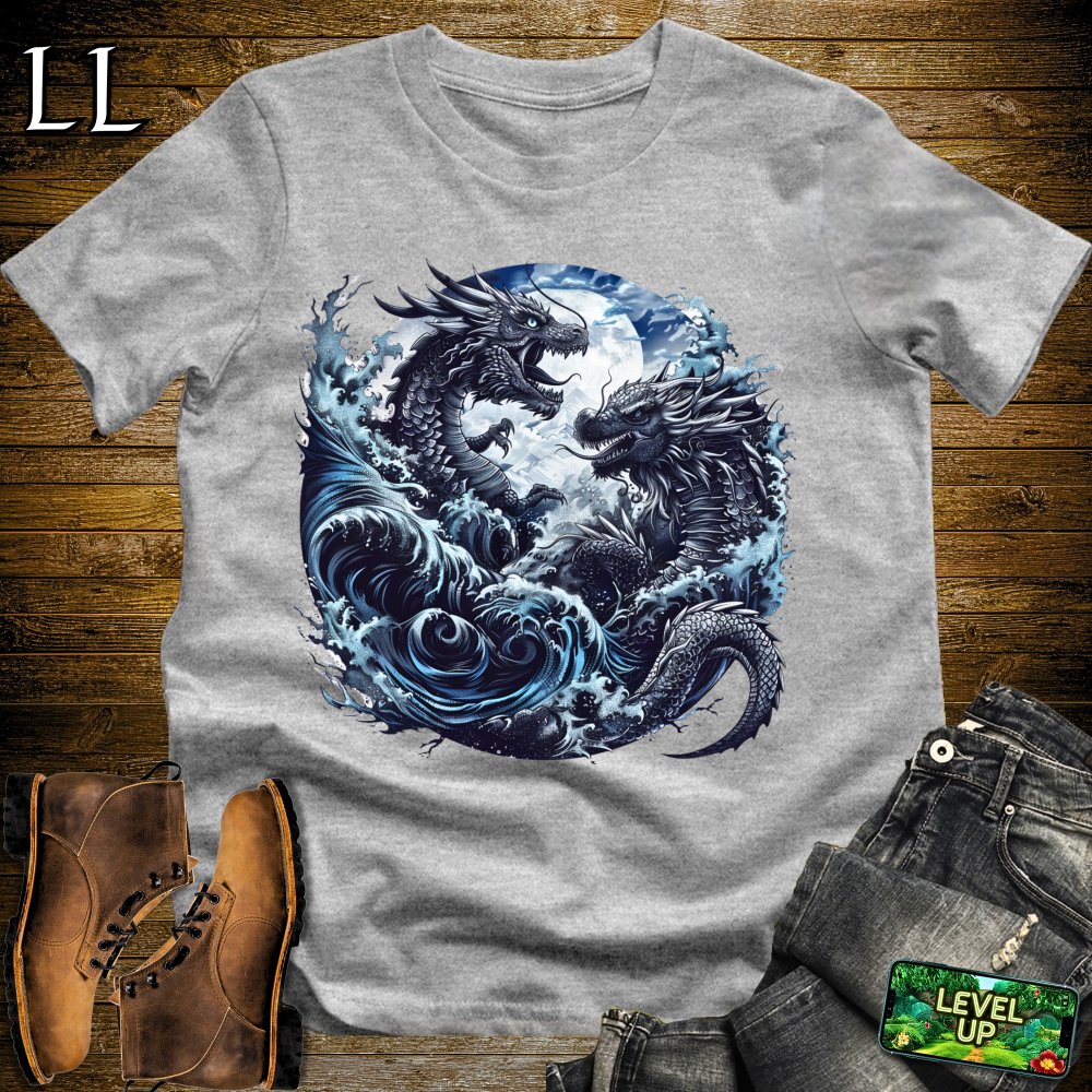 Stormy Seas Dragon Softstyle Tee - Sport Grey - LegacyLayers