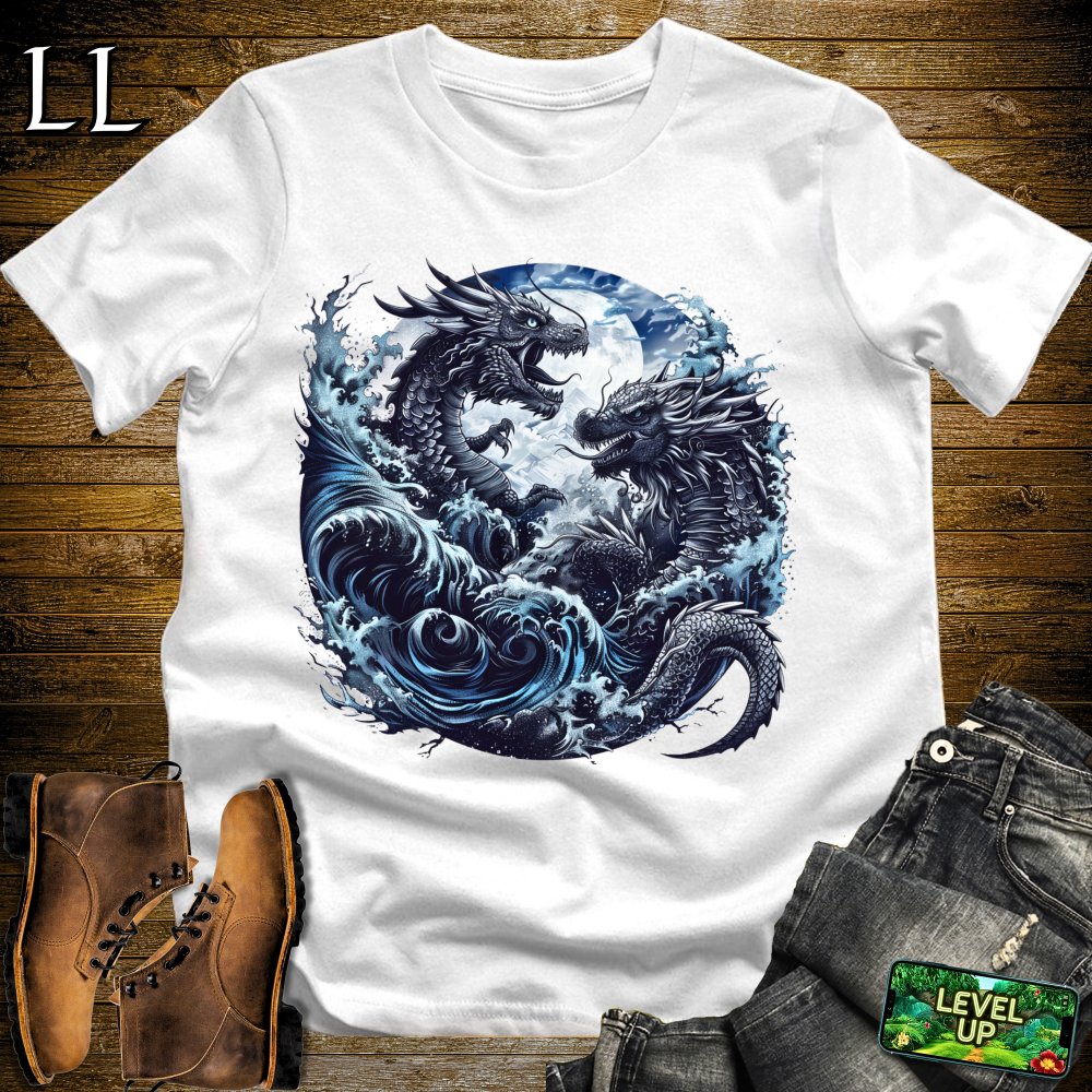 Stormy Seas Dragon Softstyle Tee - White - LegacyLayers