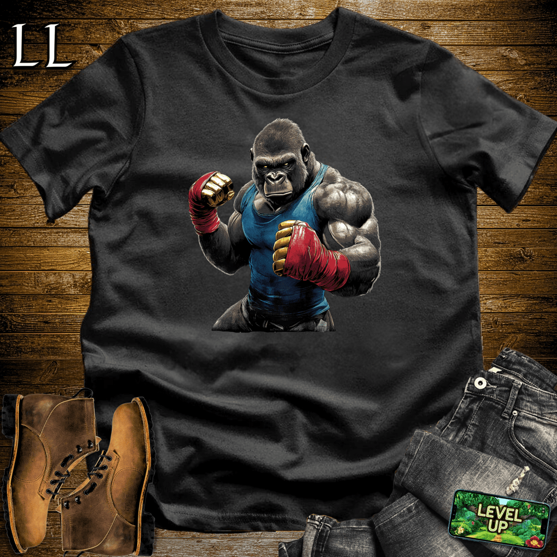 Street Fighter Gorilla Softstyle Tee Black | Boss Tee
