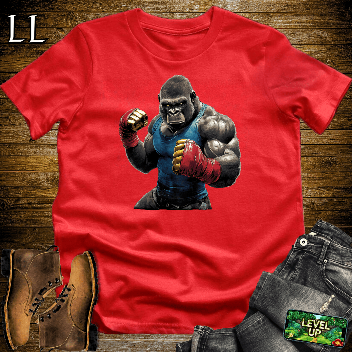 Street Fighter Gorilla Softstyle Tee - Red - LegacyLayers