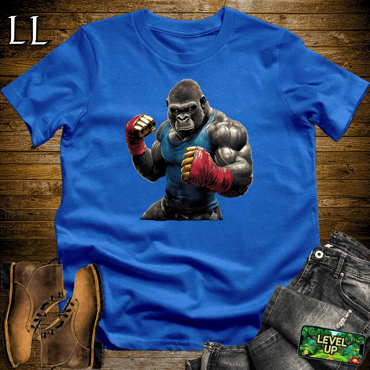 Street Fighter Gorilla Softstyle Tee - Royal - LegacyLayers