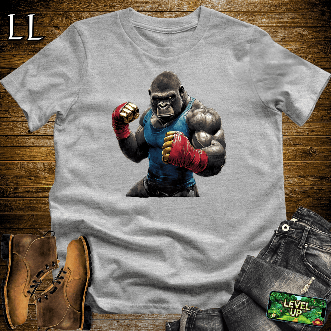 Street Fighter Gorilla Softstyle Tee Sport Grey | Boss Tee