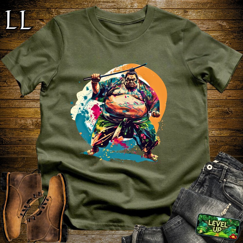 Sumo Wrestler Samurai Softstyle Tee - Military Green - LegacyLayers