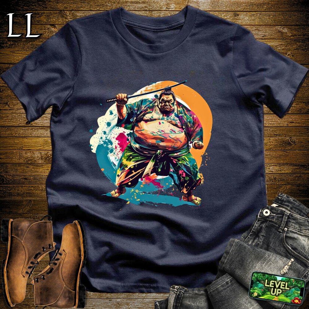 Sumo Wrestler Samurai Softstyle Tee - Navy - LegacyLayers