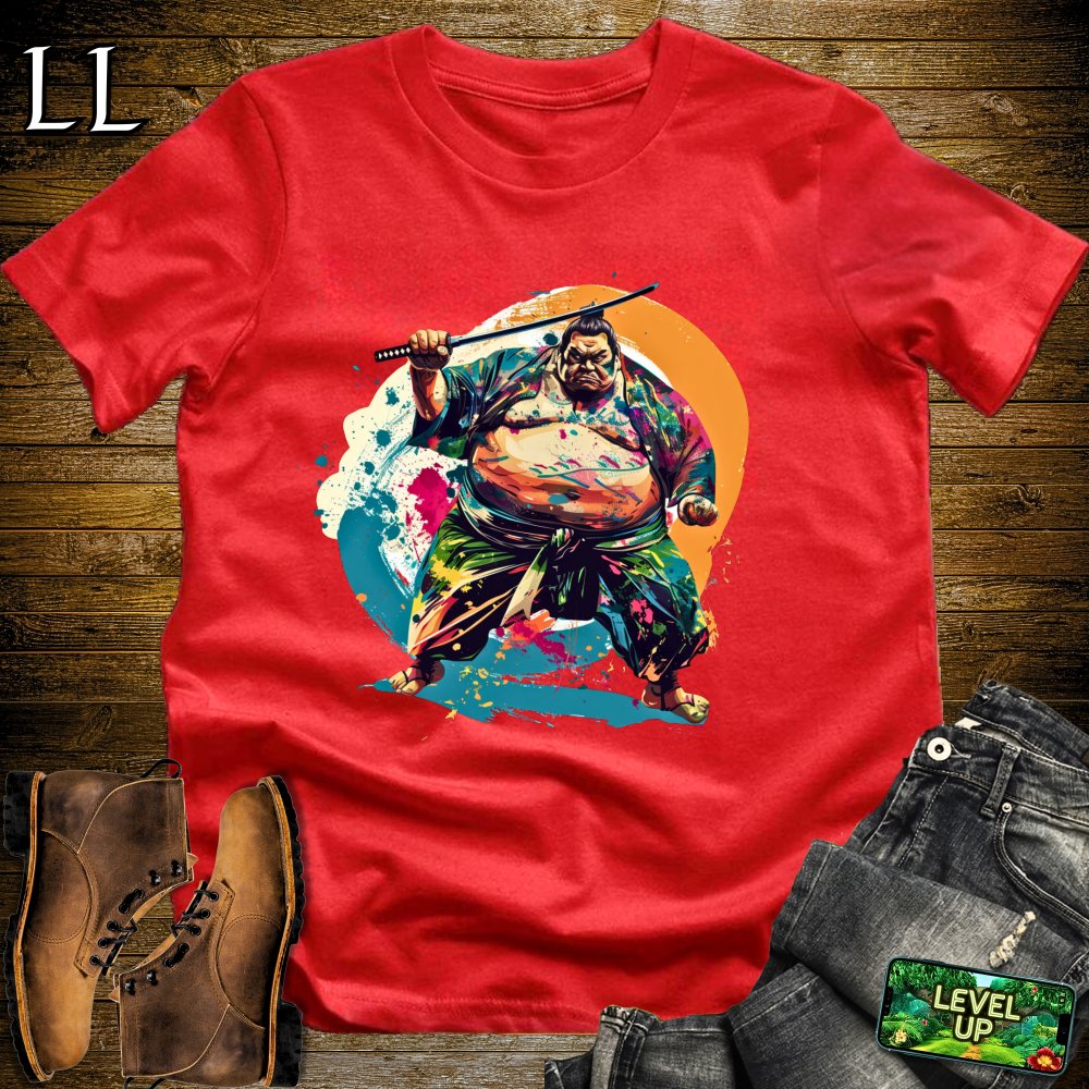 Sumo Wrestler Samurai Softstyle Tee - Red - LegacyLayers