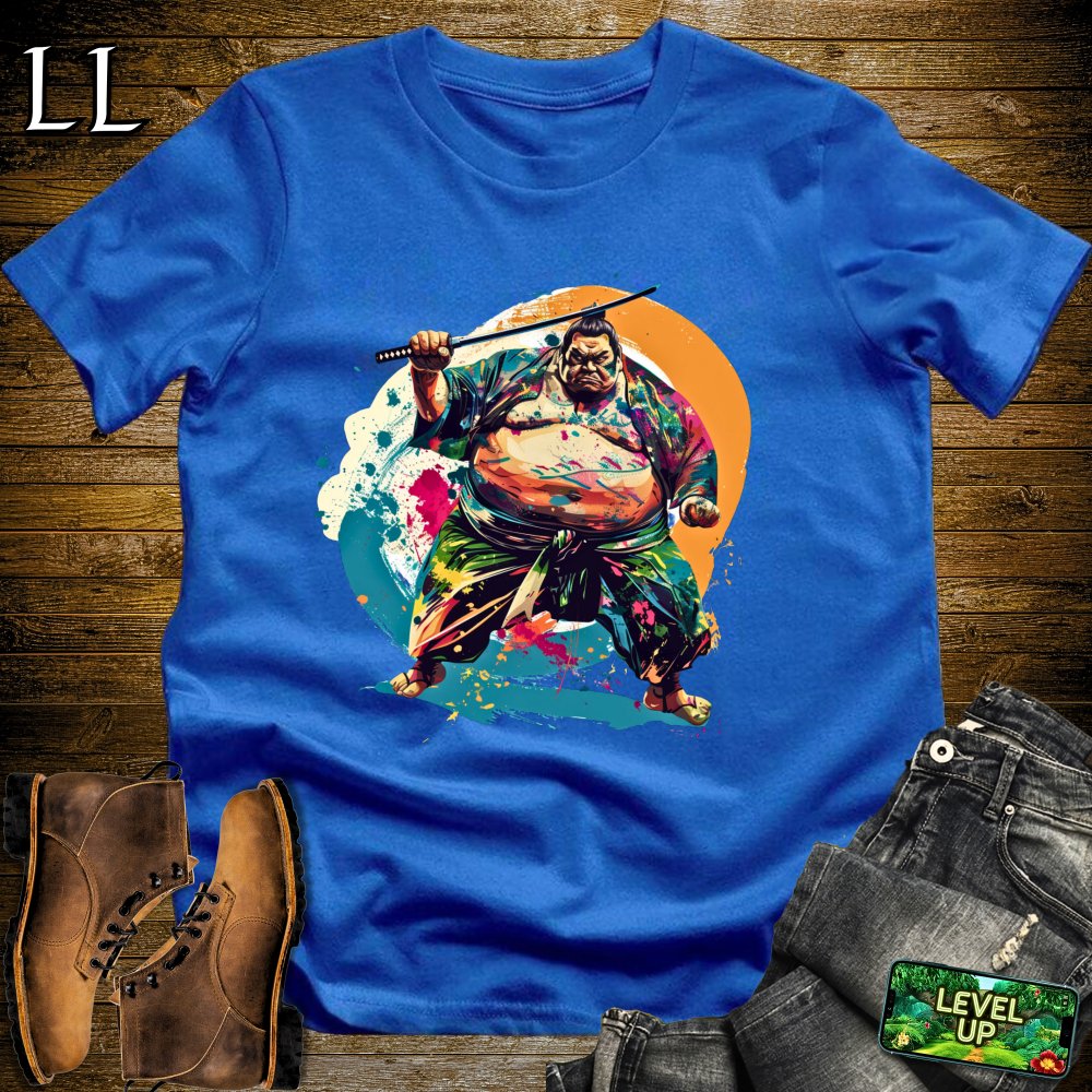 Sumo Wrestler Samurai Softstyle Tee - Royal - LegacyLayers