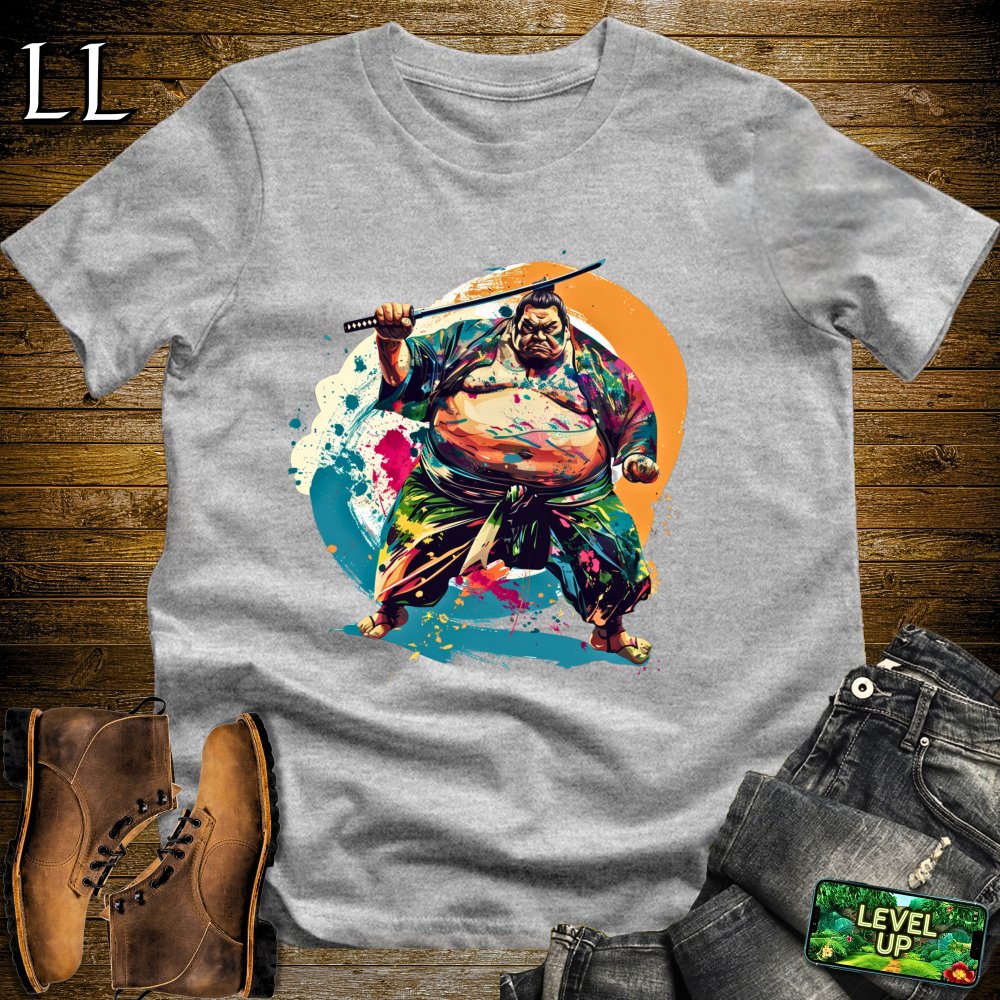 Sumo Wrestler Samurai Softstyle Tee - Sport Grey - LegacyLayers