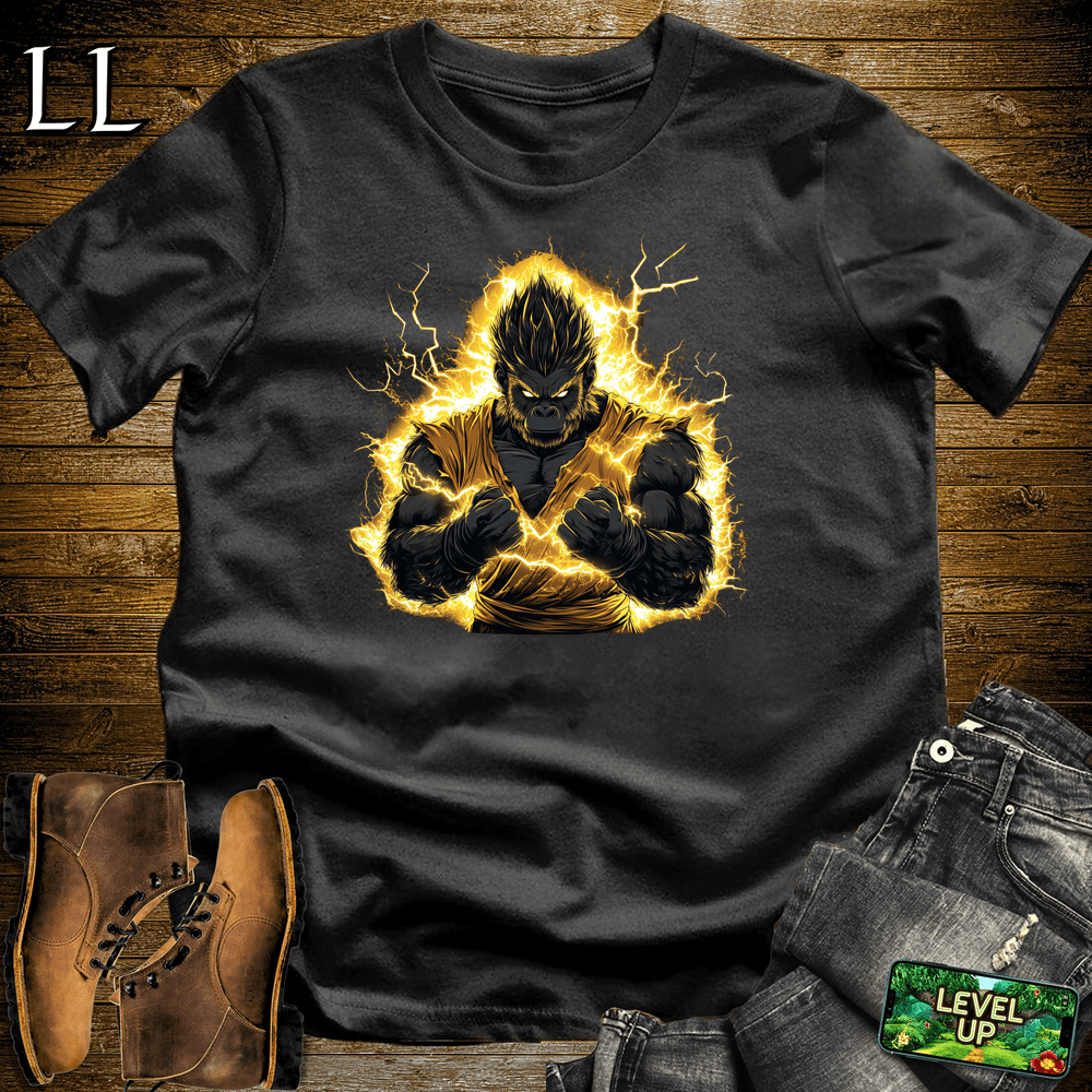 Super Powered Up Gorilla Black | Superpower Shirt