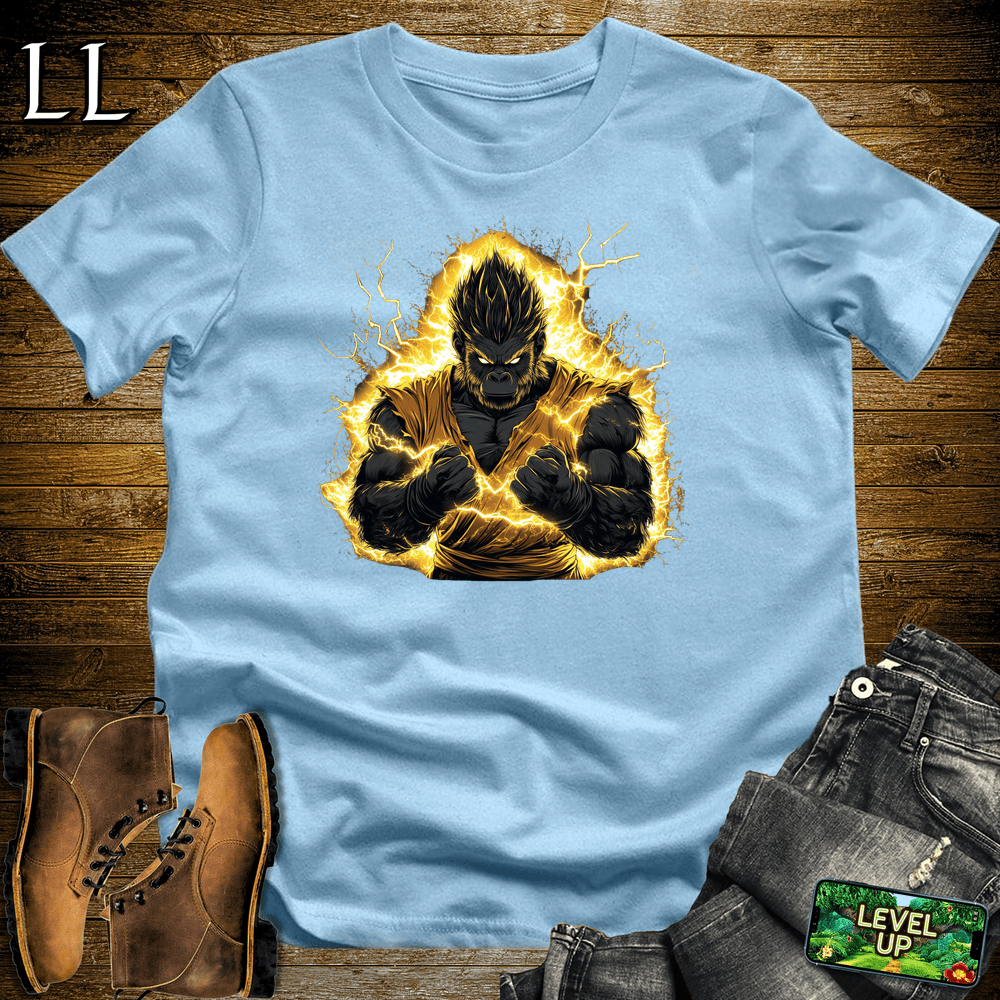 Super Powered Up Gorilla Light Blue | Superpower Shirt
