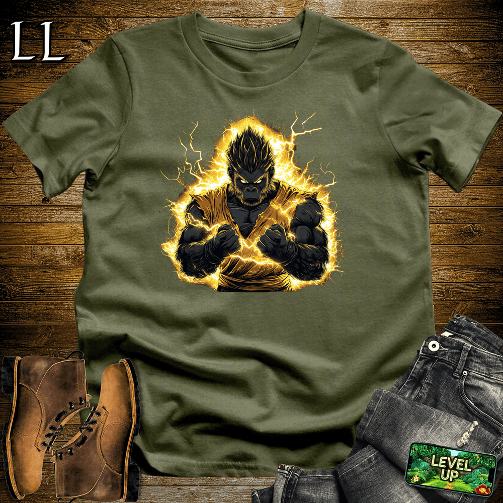 Super Powered Up Gorilla Military Green | Superpower Shirt