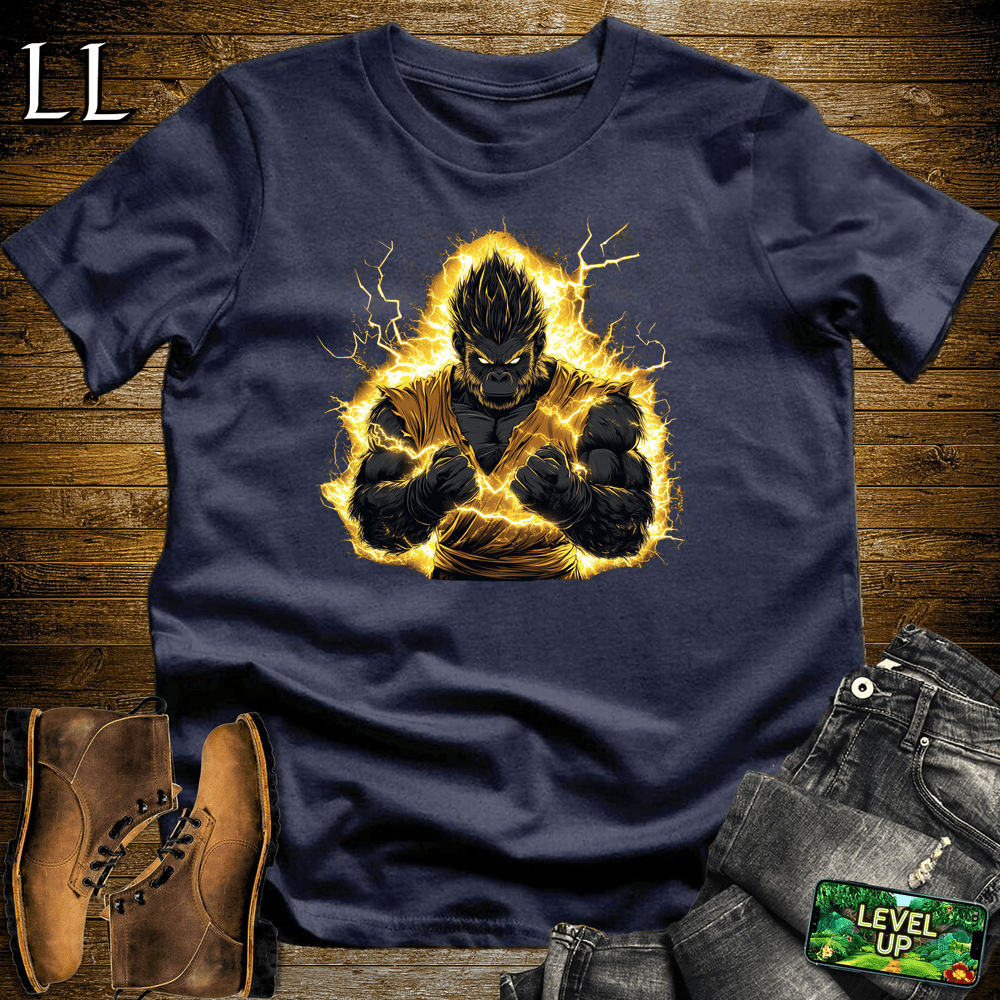 Super Powered Up Gorilla Navy | Superpower Shirt