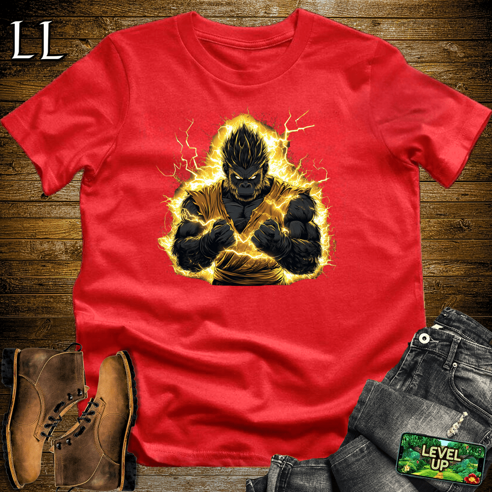 Super Powered Up Gorilla Red | Superpower Shirt