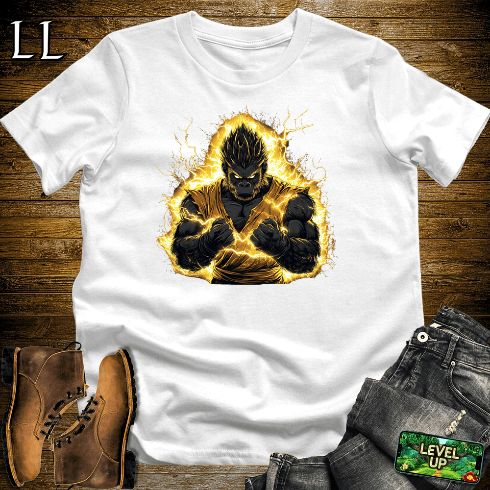 Super Powered Up Gorilla White | Superpower Shirt
