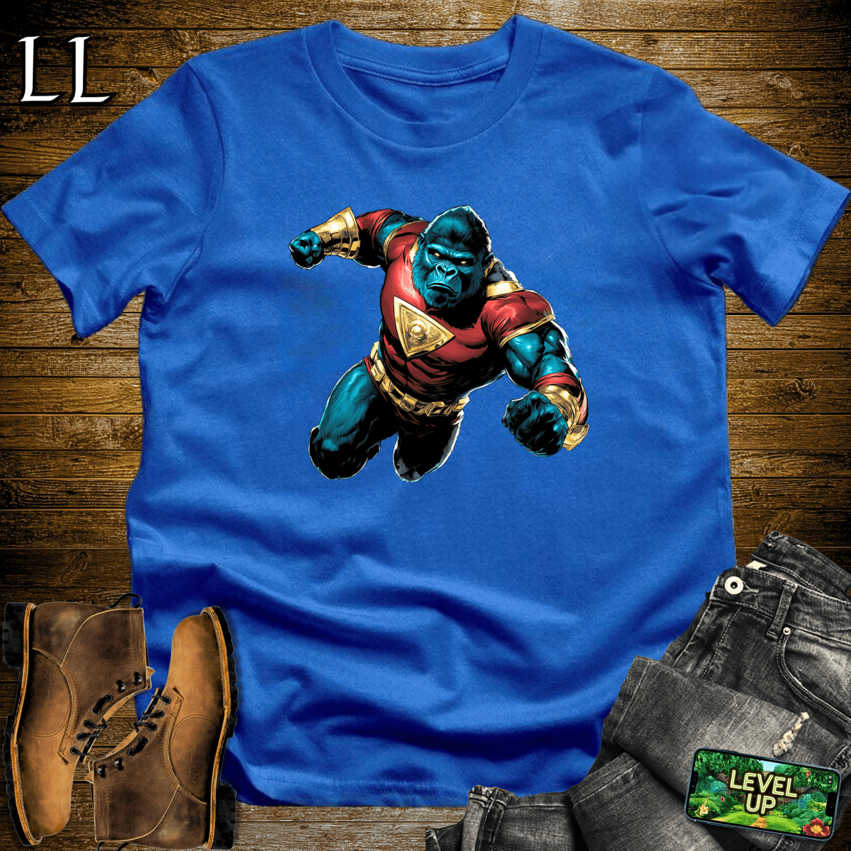 SuperHero Gorilla Softstyle Tee - Royal - LegacyLayers