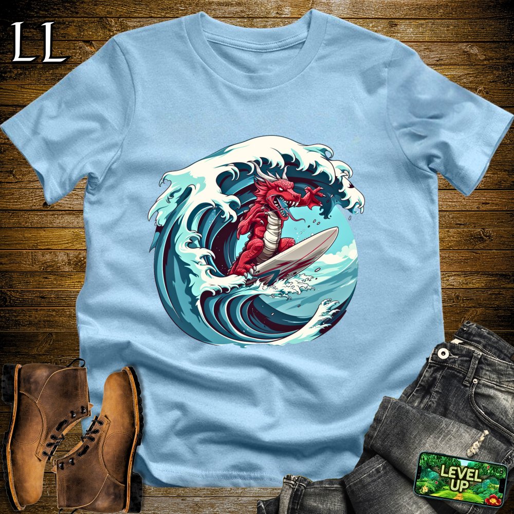 Surfer Dragon Softstyle Tee - Light Blue - LegacyLayers